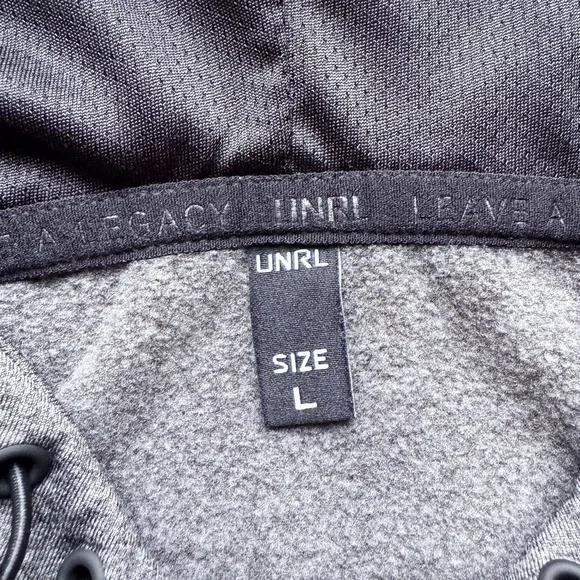 UNRL Crossover Hoodie II Charcoal Grey Men's L Stretch Performance Sports Gym - Picture 9 of 16